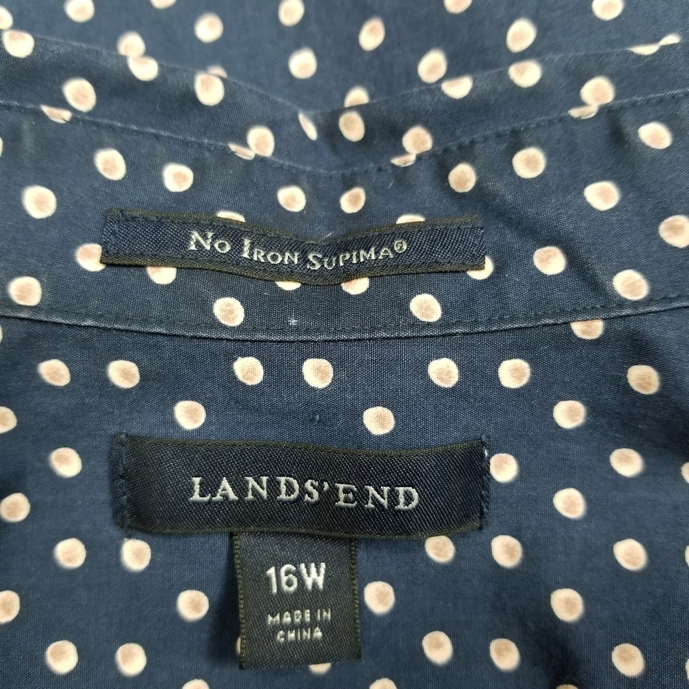 Landsend Size 16w Button Up No Iron Supima Shirt - image 2